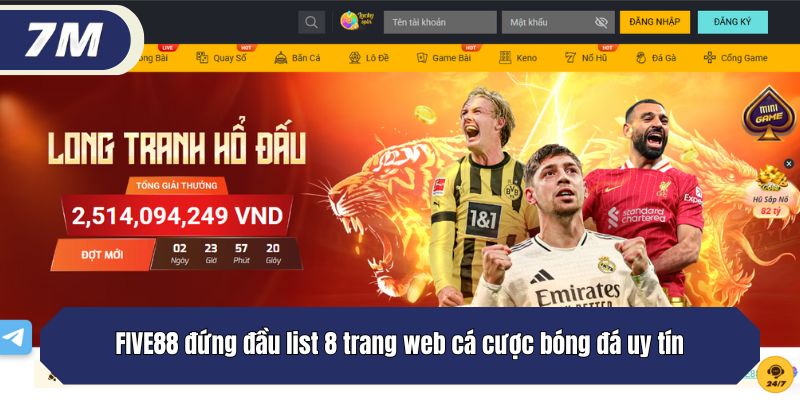 FIVE88 đứng đầu list 8 trang web cá cược bóng đá uy tín